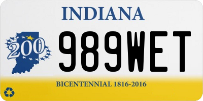 IN license plate 989WET