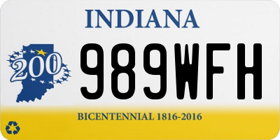 IN license plate 989WFH