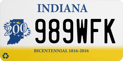IN license plate 989WFK