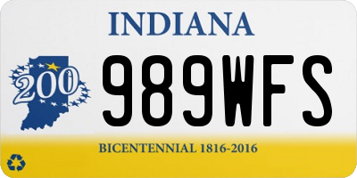 IN license plate 989WFS
