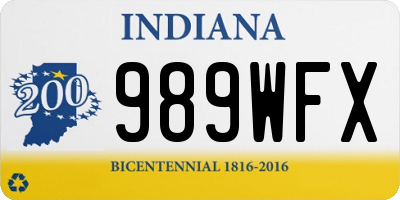 IN license plate 989WFX