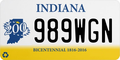IN license plate 989WGN