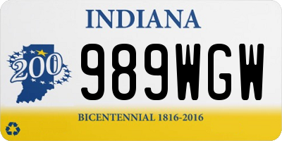 IN license plate 989WGW