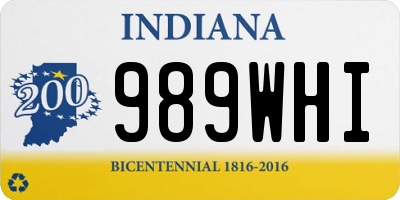 IN license plate 989WHI