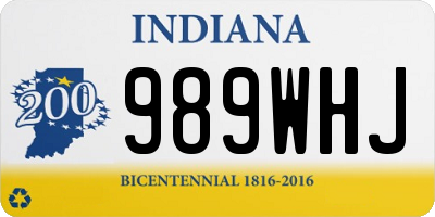 IN license plate 989WHJ