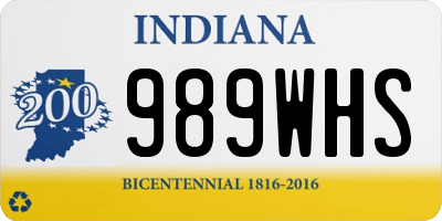 IN license plate 989WHS