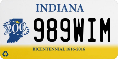 IN license plate 989WIM
