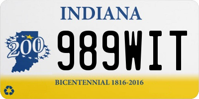 IN license plate 989WIT