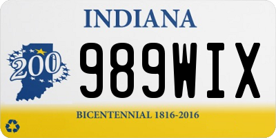 IN license plate 989WIX