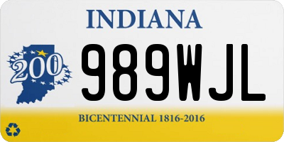 IN license plate 989WJL