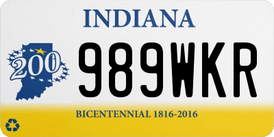 IN license plate 989WKR