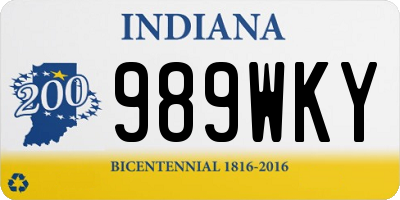 IN license plate 989WKY