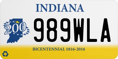 IN license plate 989WLA