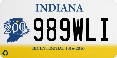 IN license plate 989WLI