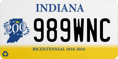 IN license plate 989WNC