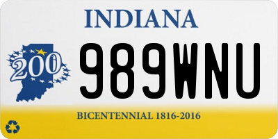 IN license plate 989WNU