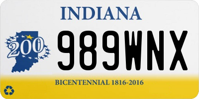 IN license plate 989WNX
