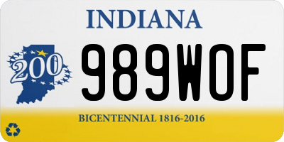 IN license plate 989WOF