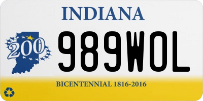 IN license plate 989WOL