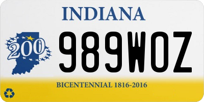 IN license plate 989WOZ