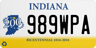 IN license plate 989WPA