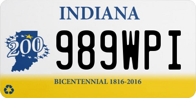 IN license plate 989WPI