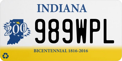 IN license plate 989WPL