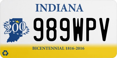 IN license plate 989WPV