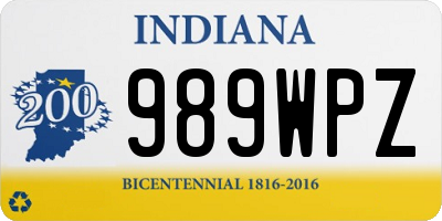 IN license plate 989WPZ