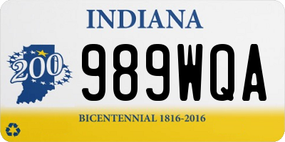 IN license plate 989WQA