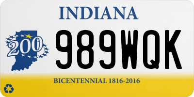 IN license plate 989WQK