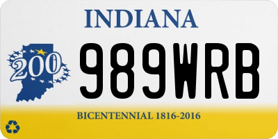 IN license plate 989WRB