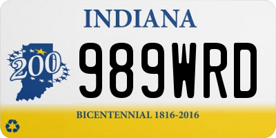 IN license plate 989WRD