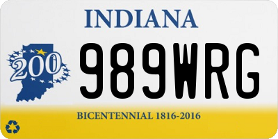 IN license plate 989WRG