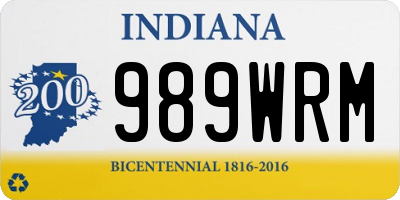IN license plate 989WRM