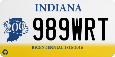 IN license plate 989WRT