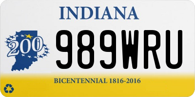 IN license plate 989WRU