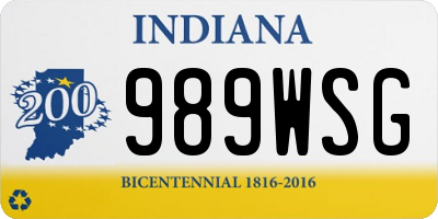 IN license plate 989WSG