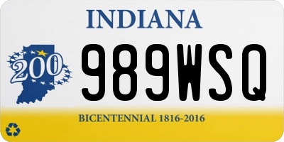 IN license plate 989WSQ
