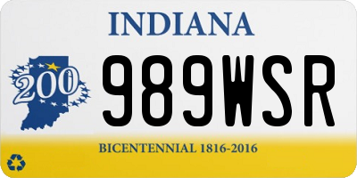 IN license plate 989WSR