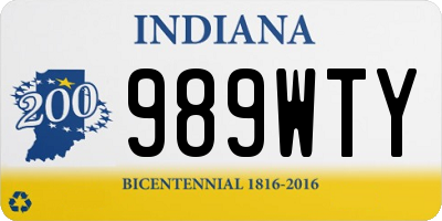 IN license plate 989WTY