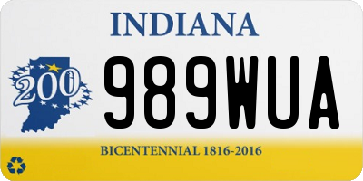 IN license plate 989WUA