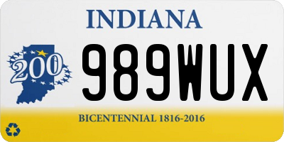 IN license plate 989WUX