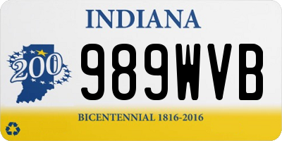 IN license plate 989WVB