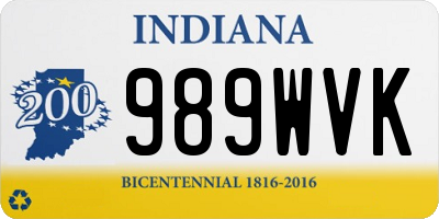IN license plate 989WVK