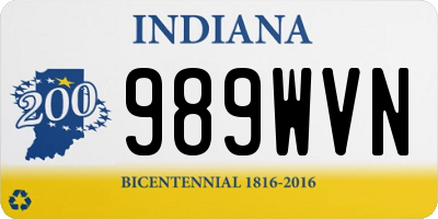 IN license plate 989WVN