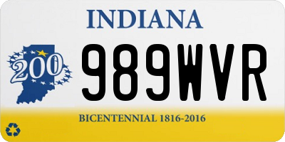 IN license plate 989WVR