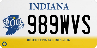 IN license plate 989WVS