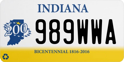 IN license plate 989WWA