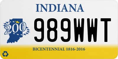 IN license plate 989WWT